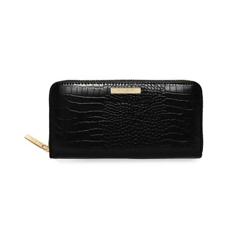 celine faux large croc purse black|Bags .